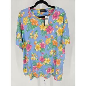 Polo Ralph Lauren Mens Sz XXL Short Sleeve T Shirt Bright All Over Floral Print
